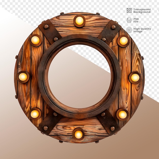 PSD roda de madeira elemento 3d composicao wooden wheel 3d element composition