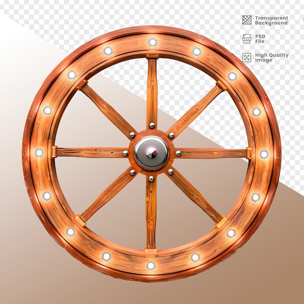 Roda de madeira elemento 3d composicao wooden wheel 3d element composition