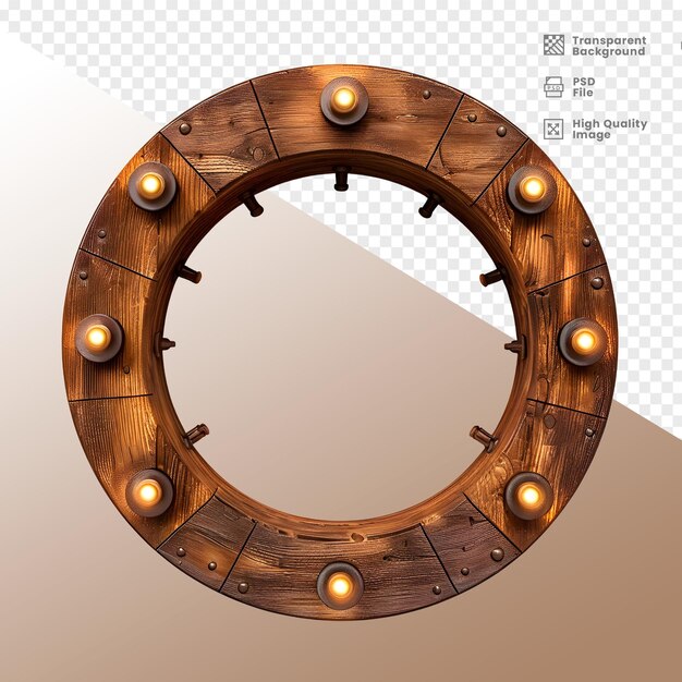 PSD roda de madeira elemento 3d composicao wooden wheel 3d element composition