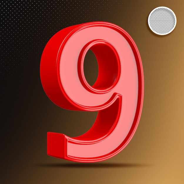 Rode 3D nummer 9
