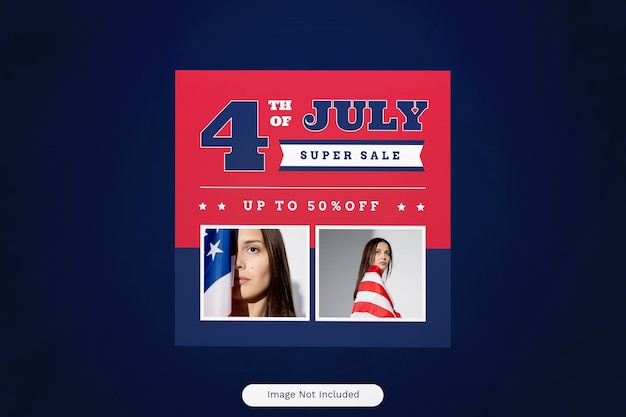 Rode 4 juli speciale verkoop instagram post 08