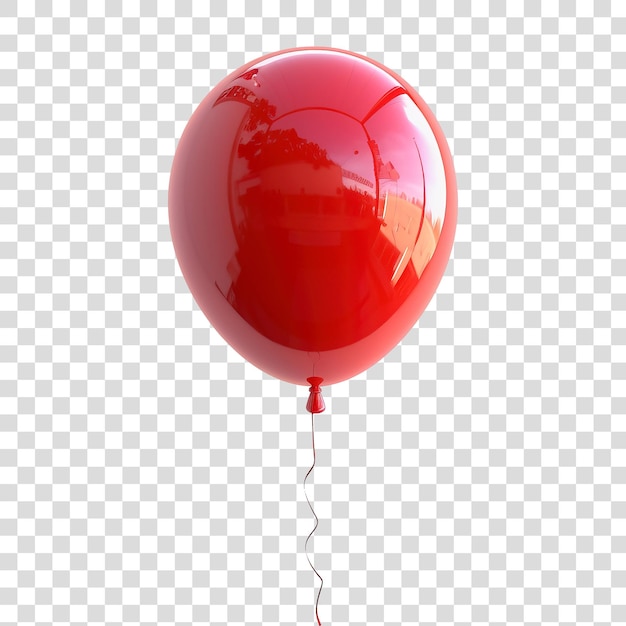 PSD rode ballon in 3d-stijl geïsoleerd op doorzichtige achtergrond png