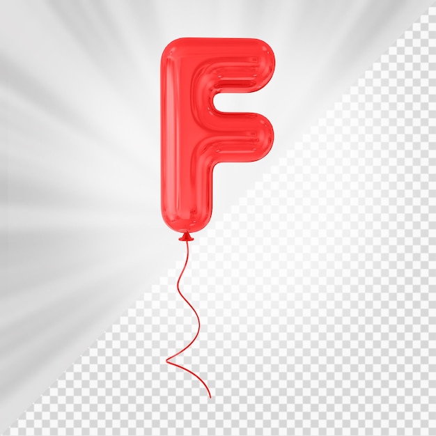 Rode ballon letter f