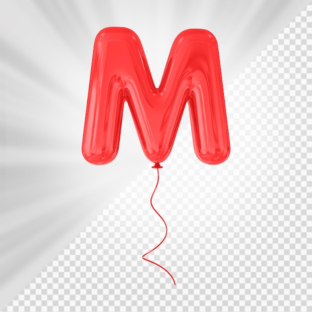 Rode ballon letter m