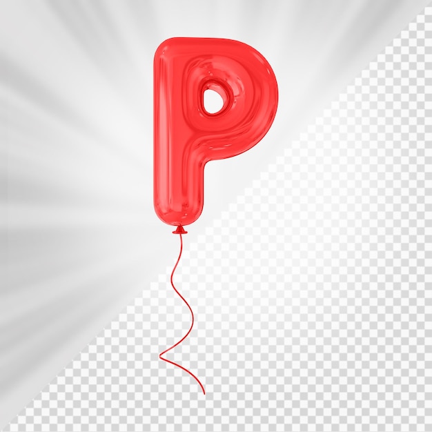 Rode ballon letter p