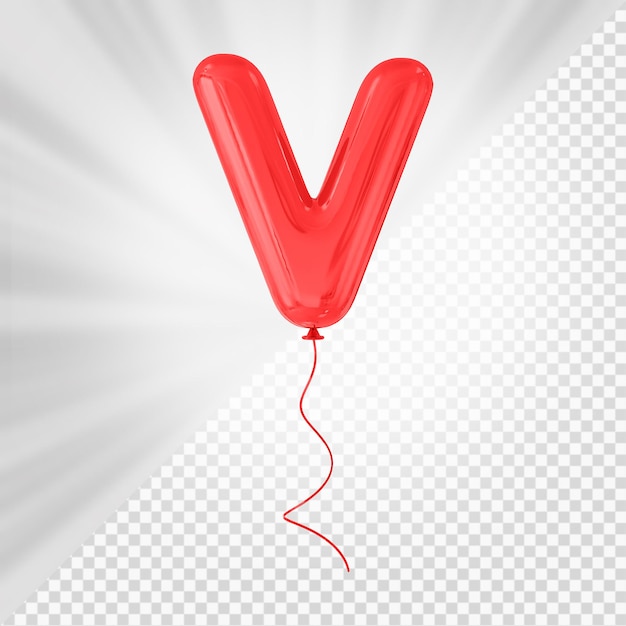 Rode ballon letter v