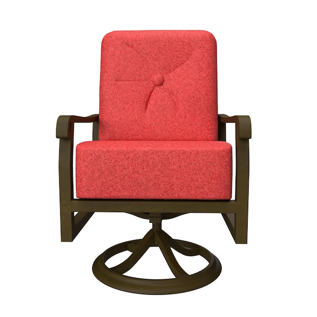 rode houten fauteuilbank en lusvormige stoelpoten. Meubilair in huis of kantoor. zitje voorzijde
