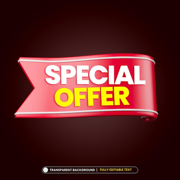 Rode lint speciale aanbieding 3D-rendering geïsoleerd