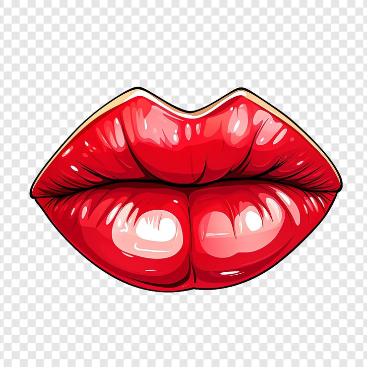 PSD rode lippen met een witte achtergrond