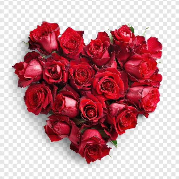 PSD rode roos hart op doorzichtige achtergrond psd