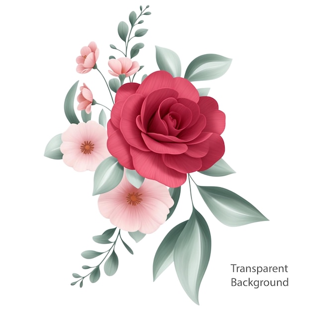rode rozen boeket illustratie transparante achtergrond