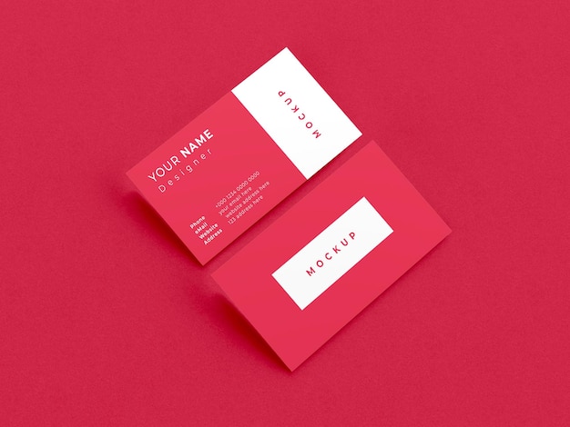 Rode visitekaartje mockup