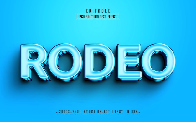 Rodeo 3d editable text effect style