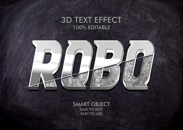 PSD roestig chroom ijzer 3d-teksteffect