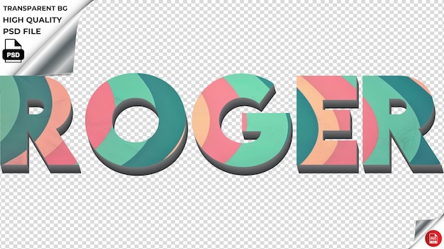 Roger Typography Gradient Turquoise Retro Tekst Tekstura Psd Przezroczysta