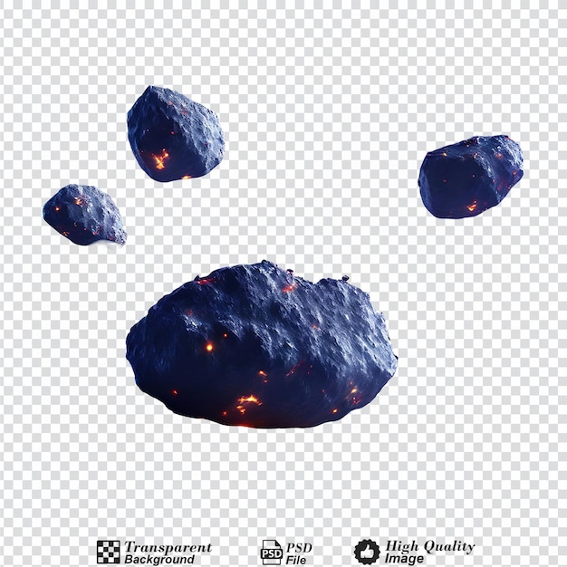 PSD roja asteroid wyizolowanych na przezroczystym tle