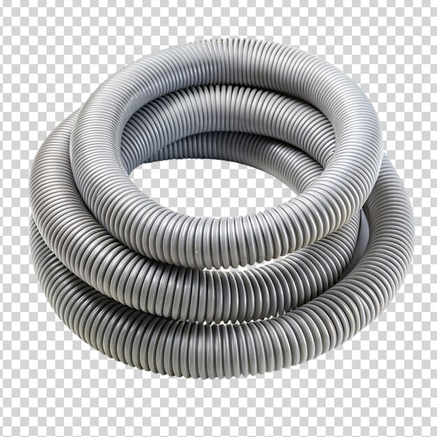 PSD a roll of grey hose on transparent background