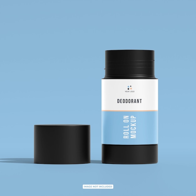 Roll on deodorant zwarte fles mockup