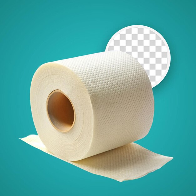 PSD roll of toilet paper on transparent background with editable mask layer