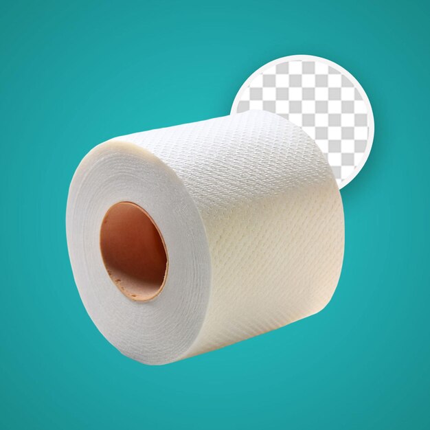 Roll of toilet paper on transparent background with editable mask layer