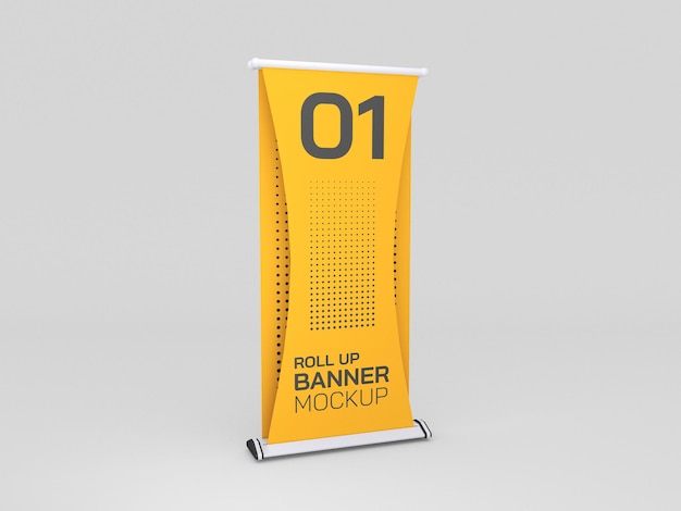 Roll up advertising banner mockup