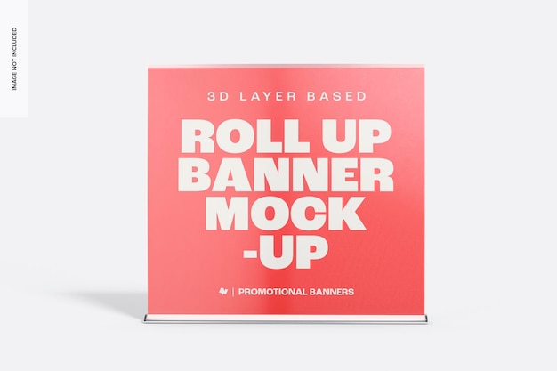 PSD roll up banner mockup, вид спереди