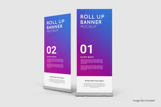 Roll Up Banner Mockup Isolated