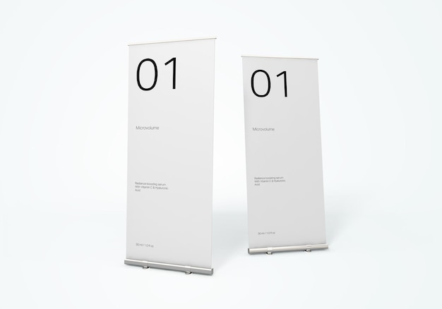 Roll Up Banner Mockup Vertical Presentation Display for Marketing