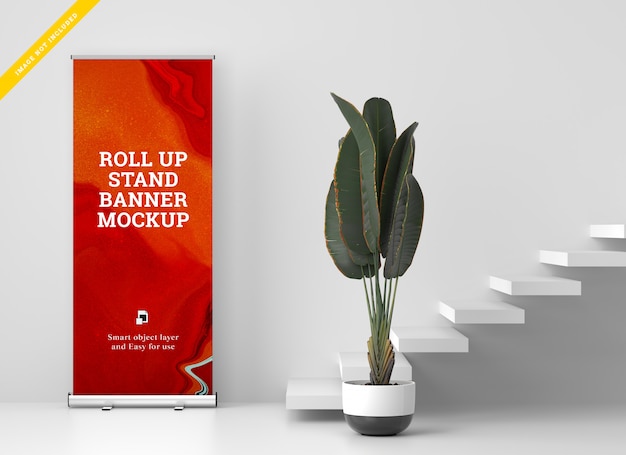 PSD roll up banner stand mockup. sjabloon psd.