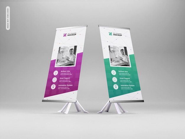 Roll up banner stand mockup