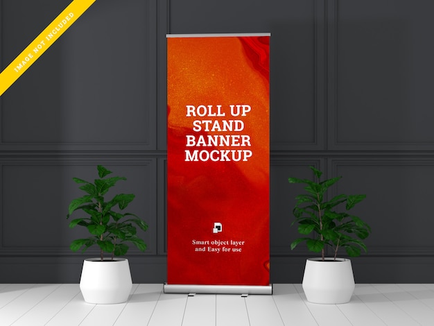 Roll up banner stand mockup