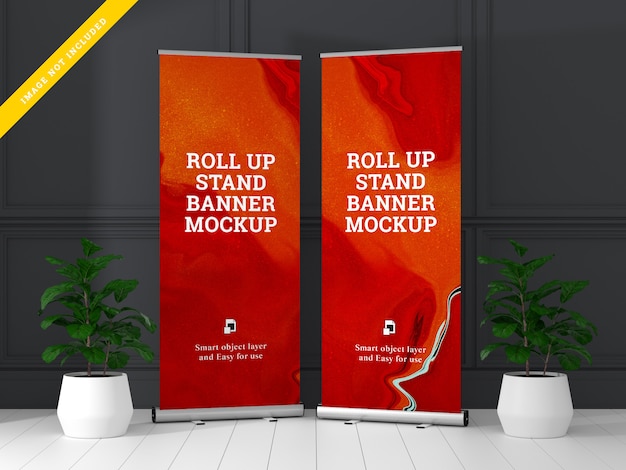 Roll up banner stand mockup