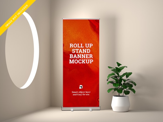 PSD roll up banner stand mockup