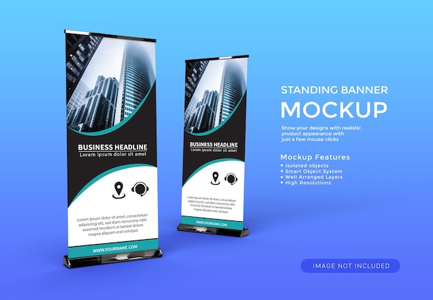 PSD roll up banner stand mockup