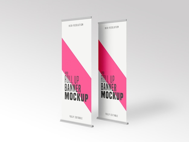 PSD roll up banner stand mockup