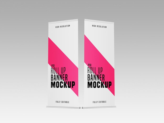 Roll up banner stand mockup