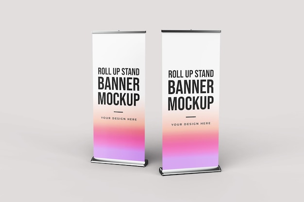 Roll Up Stand Banner Mockup for Advertising and Display