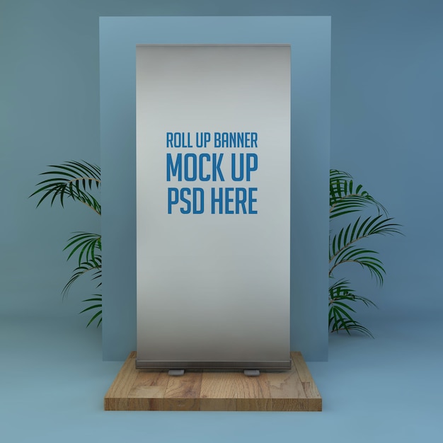 Roll-up stand mock up premium psd
