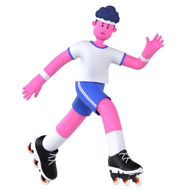 Roller blade boy sport game competition