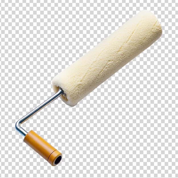 PSD a roller brush with a yellow brush and an orange handle on transparent background