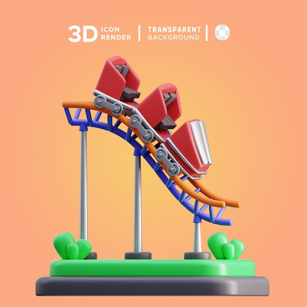 PSD roller coaster 3d illustration rendering