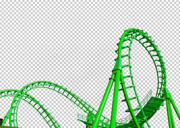 Roller coaster  isolated transparency background.