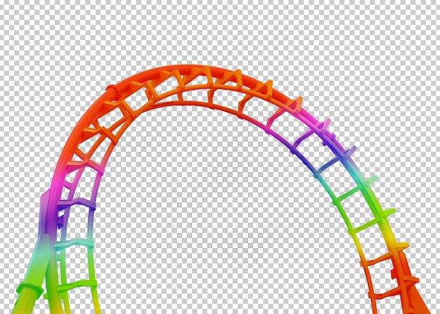 PSD roller coaster  isolated transparency background.