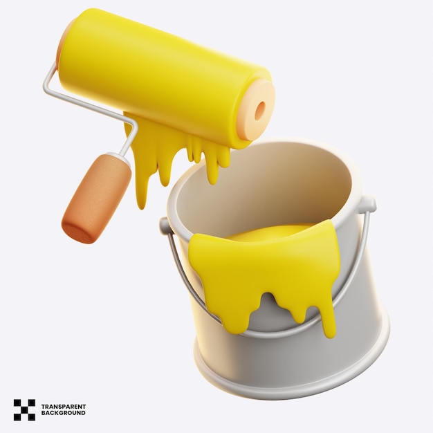 Roller en Paint 3D-illustratie