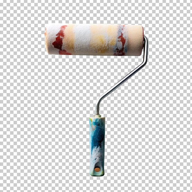 Roller paint brush on isolated transparent background