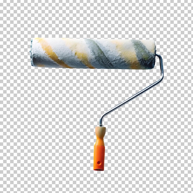 PSD roller paint brush on isolated transparent background