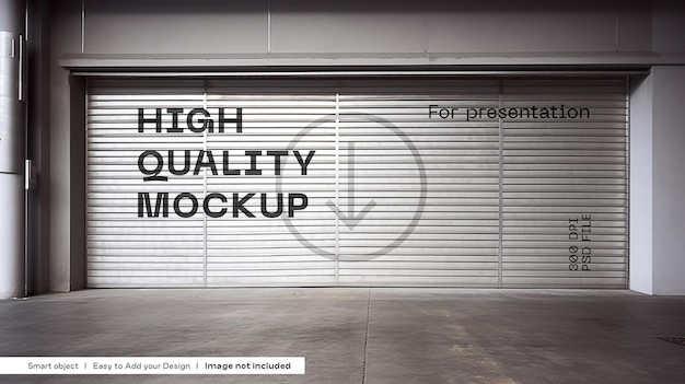 Roller Shutter Mockup Shop Facade Branding Mockup Shop Metal Door Mockup