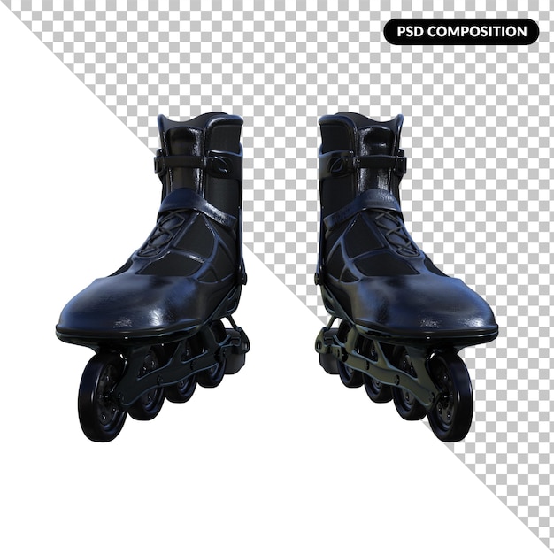 PSD roller skates isolated 3d rendering