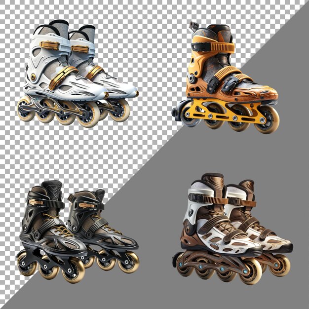 PSD rollerblades against transparent background ai generated