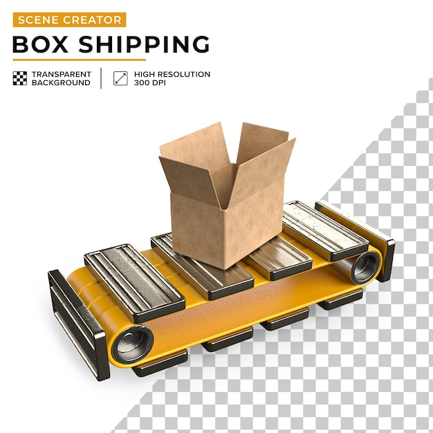 PSD Роллинговая коробка для заказа 3d-илюстрации мультфильмов